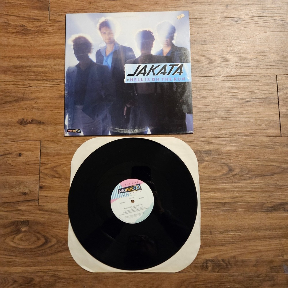 Jakata – Hell Is‎ On The Run Morocco 1984 PR-150 PROMO Vinyl VG+ EX/EX